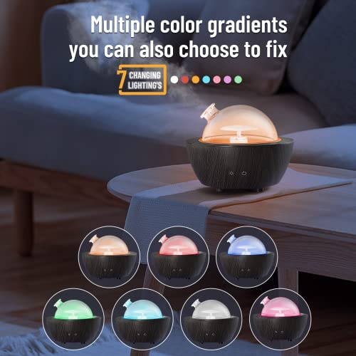 Glass Essential Oil Diffusers ,280ml Aromatherapy Diffuser for Essential Oils Large Room, BPA-Free Cool Mist Humidifier with 7 Colors Lights Auto Off for for Office, Home, Yoga, Spa - Image 4