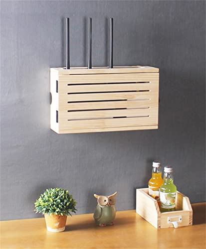 Wall Mounted Floating Shelf For Living Room Decorative Cover Cable Management Box Wifi Router Storage Box - 13.3X3.9X7.8Inches #TOP2