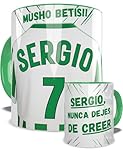 Tazas Betis Personalizadas Fútbol Nombre Número Y Dedicatoria Equipaciones 24/25 Cerámica, Regalo Original Para Niños Cumpleaños Aficionados De Equipos Apta Microondas Té Café