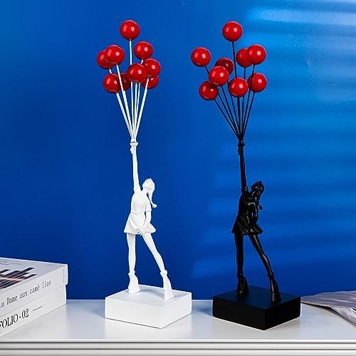 Banksy-Balloon Girl Resin Sculpture-Red White