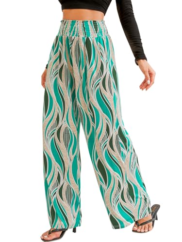 QIANXIZHAN Women's Boho Pants, Wide Leg High Waist Harem Pants