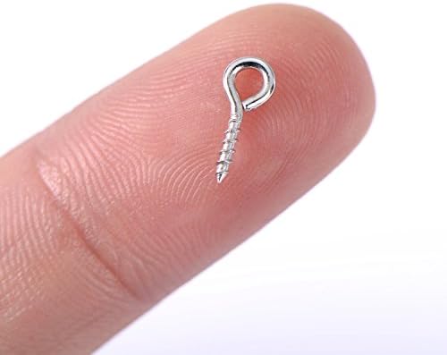 10 mm by Hoop 4 mm Eye Screw Hooks Stainless Steel Eye Lags for Resin, Jewelry, Bead and Plastic, 100 Pieces