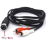  OpenII 7 Pin DIN auf Cinch-Kabel, 7-poliger MIDI-Stecker auf 2 Cinch-Stecker, Audio-Adapterkabel für Bang Olufsen, Naim, Quad.Stereo Anlagen 1.5 Meter