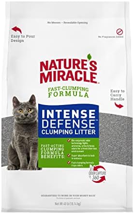 Nature’s Miracle Nature’s Miracle Intense Defense Odor Control Litter, 40 Pounds, Odor Control