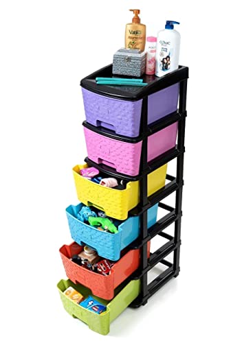 Image of Sweese 6 XL Multipurpose Drawer Plastic Modular Chest Storage Organizer Home, Office, Parlor, School, Doctors, Home and Kids 6XL (Multicolor)