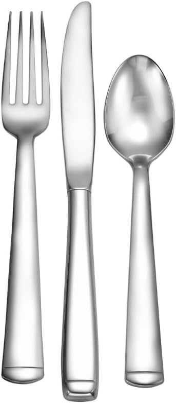 Liberty Tabletop Lexington 24 Piece Flatware Set, 18/10 Stainless Steel, Silver, Dishwasher Safe, Service for 8, Made in USA