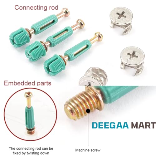 Image of Minifix Cam Fitting, Set of 20, Steel Cam Lock Nuts for Cabinet Drawer Dresser and Wardrobe Furniture