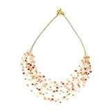 Pixa Statement Necklace Handmade Layered Necklace with Carnelian and Agate Crystal Beads Necklace fo