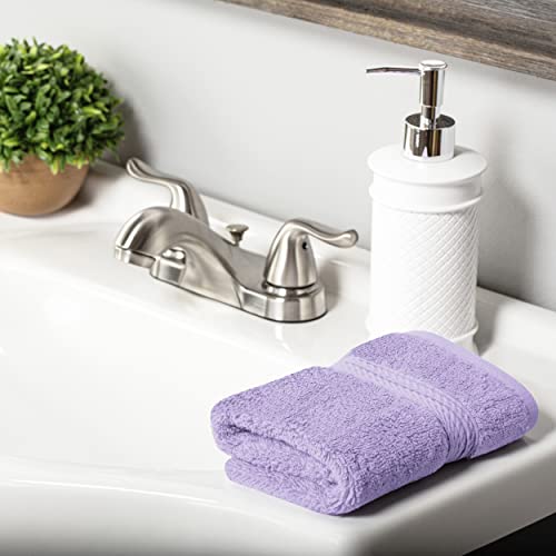Superior Solid Egyptian Cotton Face Towel Set, 13" X 13", Purple, 6-Pieces #TOP6