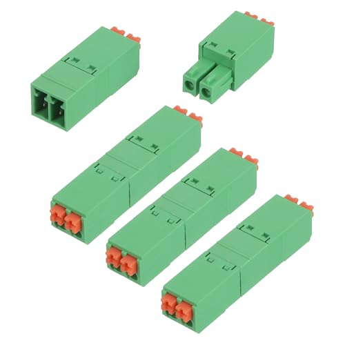 sourcing map 4 Set 2-Pin 3.81mm/0.15" Pitch PCB Mount Screw Terminal Block Connectors Straight No Soldering 15EDGKN Male & Female Connectors Plug for 22-16AWG