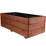 Alle Maße sind circa Angaben PlantBox Elegantes Hochbeet Kräuterbeet Pflanzbeet Gemüsebeet Pflanzkasten Blumenkasten Balkonkasten Pflanztrog Garten Blumenkübel 80x40x30cm glatt Farbe braun