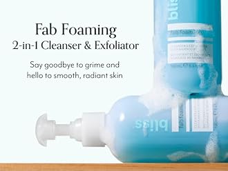 Bliss Fab Foaming 2-In-1 Cleanser and Exfoliator with Bamboo Buffers - 6.4 Fl Oz - Oil-Free Gel Face Wash - Makeup Remover - Vegan & Cruelty Free