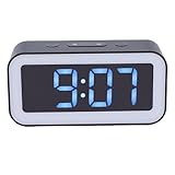 Yanmis Doppio Orologio Digitale, Design Compatto e Ottimizzato con Display LED Sovradimensionato da 2,15 Pollici, Volume di luminosità Regolabile, modalità di Colore RGB, 2 Promemoria (BLACK)