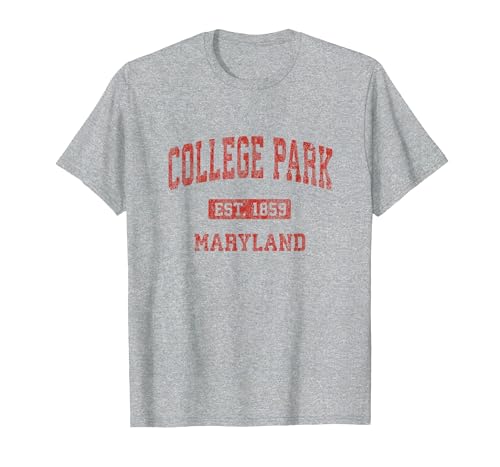 College Park Maryland MD Vintage Athletic Sports Design T-Shirt, Men, Heather Grey, 3X-Large
