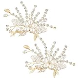 Holibanna 1 Pair Pearl Shoe Clips Rhinestone Crystal Bridal Shoe Buckles Decorative Flower Shoe Char