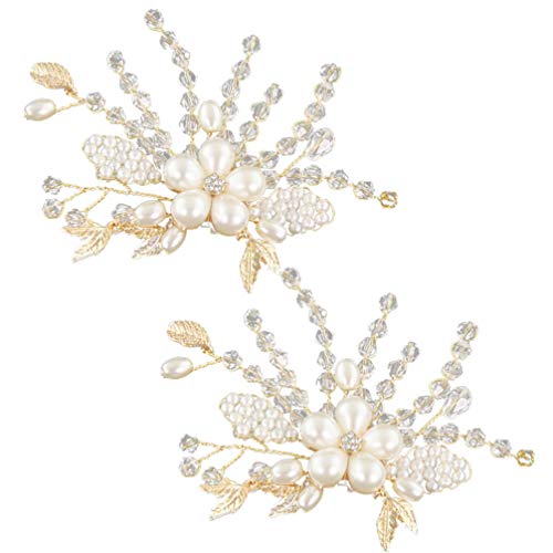 Holibanna 1 Pair Pearl Shoe Clips Rhinestone Crystal Bridal Shoe Buckles Decorative Flower Shoe Charms Diy Floral Shoe Decoration For Wedding Party Shoes Accessories (B) #TOP11