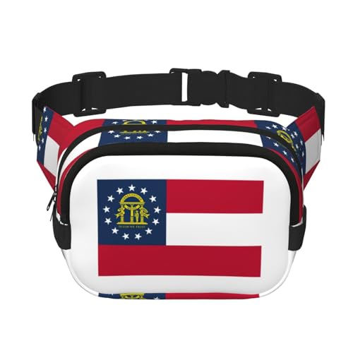 Sac banane pour femme motif drapeau Géorgie noir en taille unique pour adulte