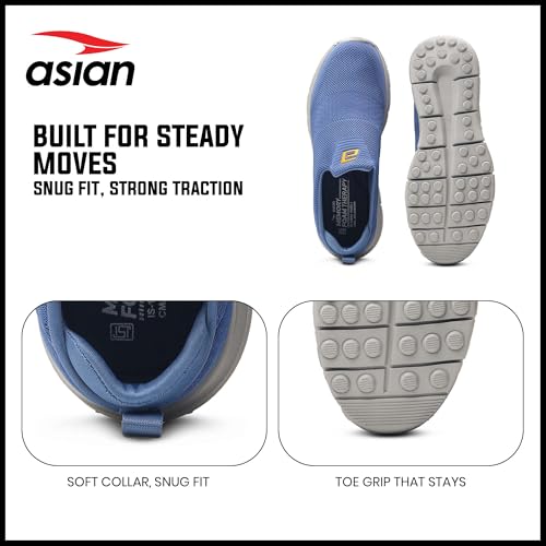 Image of ASIAN Wonderwalk-21 Walking Shoes for Men | Lightweight, Air Cooled Upper & Memory Foam Insole | Slip-On Sneakers for Walking, Travel & All-Day Comfort
