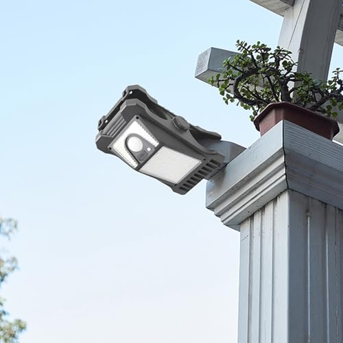 Lámpara solar para jardín con sensor de movimiento y USB 3