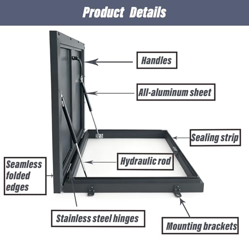 Cubierta de tragaluz impermeable de aluminio Heavy-Du ventana opaca sotano 55x55 cm 5