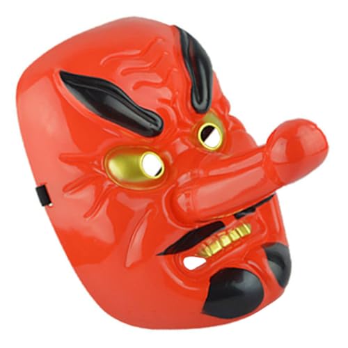 CALLARON Máscaras Japonesas De Tengu Máscara De Oni Máscara De Ninja Máscaras De Demonio Máscara De Fantasma Oni Máscaras De Carnaval De Halloween Máscara De Cosplay De