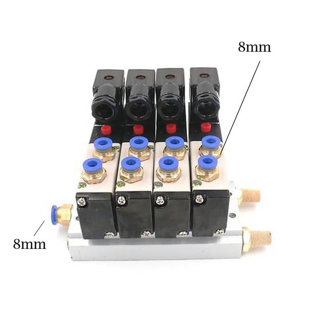 Électrovanne pneumatique 4V210-08 pour centraliser 4 circuits d'air comprimé - 3