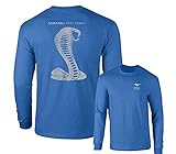 Mustang 50 Years Ford 50 Shelby Gray Snake Long Sleeve TEE F & B, Royal Blue,2X