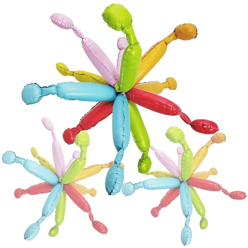40 Inch Rainbow Star burst Firework Balloon Decorations Kit, 36pcs DIY Exploding Fireworks Balloons, Large Bursting Star Foil Mylar for Graduation, 4th of July, Birthday, New Year Party Decor