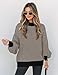 ZESICA Women's 2025 Fall Fashion Turtleneck Long Sleeve Striped Ribbed Knit Loose Pullover Sweater Tops Brown Stripe Small