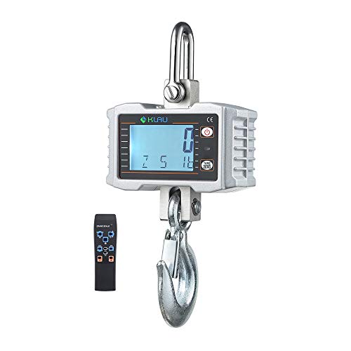 Crane Scale,Klau 1000Kg 2000 Lb Industrial Weighing Tool 0.5 Kg / 1 Lb Resolution Lcd Display With Remote Silver For Home Farm #TOP12