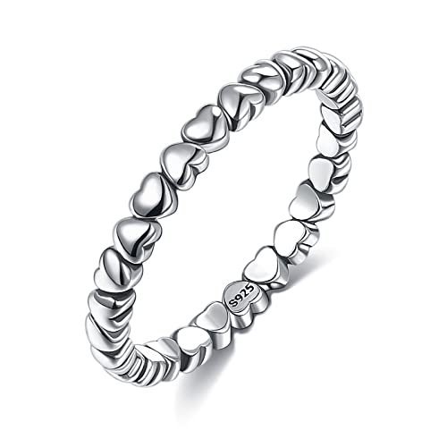 Alliances femmes en argent sterling et forme cœur pour un mariage unique
