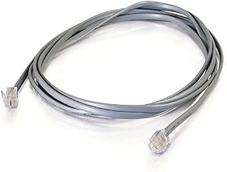 C2G 83865 3M RJ11 6P4C Straight Modular Internet ADSL Cable, Cable suitable for High Speed Internet, Broadband Router, Modem, Phone Socket, Microfilter, Silver