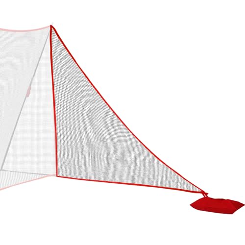 1PCS Red Golf Triangle Side Net with Two Sandbags+Golf Screen Bag+10pcs Grommet Ropes for Golf Hitting Nets Frame Simulator Impact Screen Sand bags Barrier Net (1 PCS, 7' X 7')