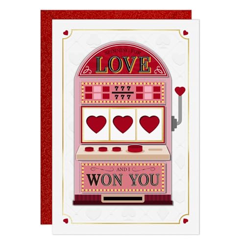 FLYAB Happy Valentines Day Card - 3D Jackpot Valentine's Card with Envelope Lucky in Love Gift for Her Him Husband Wife Boyfriend Girlfriend