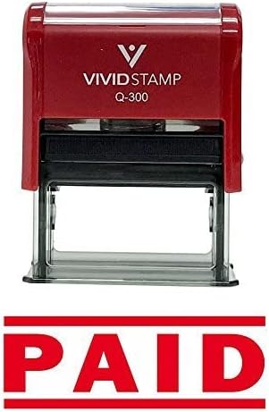 Paid Self Inking Rubber Stamp (Red) - Large