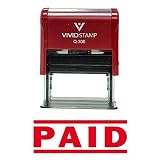 Paid Self Inking Rubber Stamp (Red) - Large