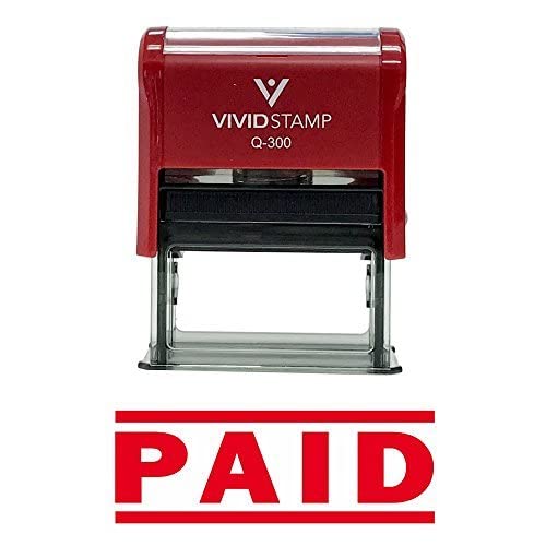 Paid Self Inking Rubber Stamp (Red) - Large #TOP29