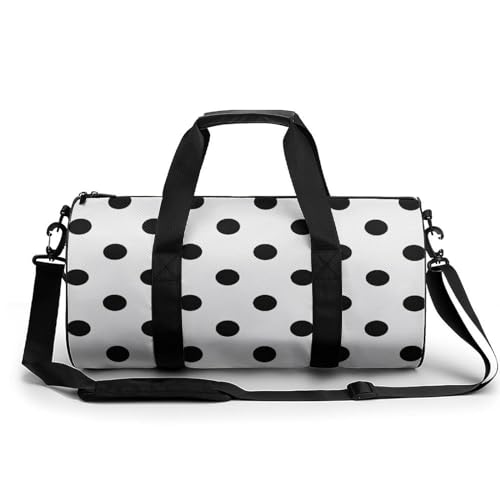 Sac week-end noir à pois duffel bag anti-encombrement pour camping
