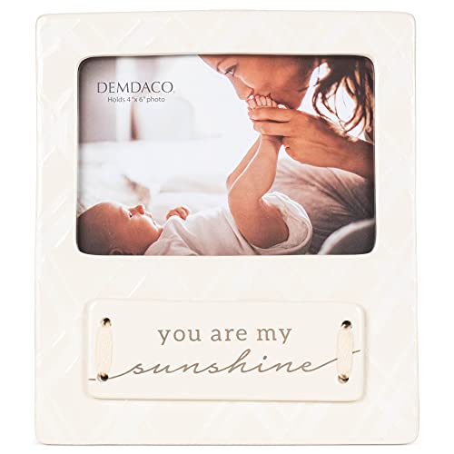 Demdaco You Are My Sunshine Cream 8.5 X 7.5 Ceramic And Glass Children's Decorative Picture Frame #TOP13