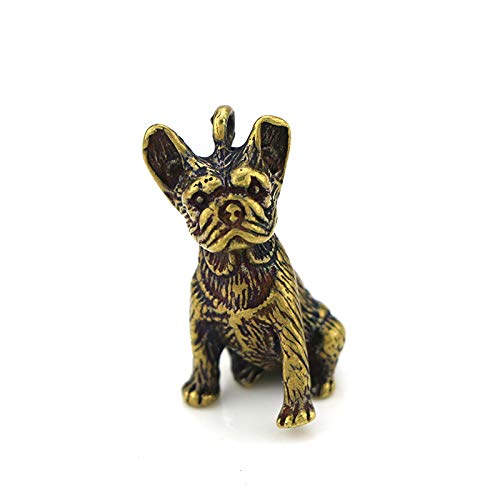 Keychain chiot rétro et bijou de sac en laiton massif pour trousseau