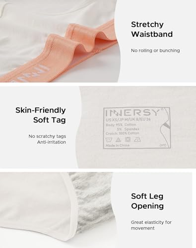 Image of INNERSY Womens Underwear Cotton Briefs Postpartum High Waisted Panties 5 Pack