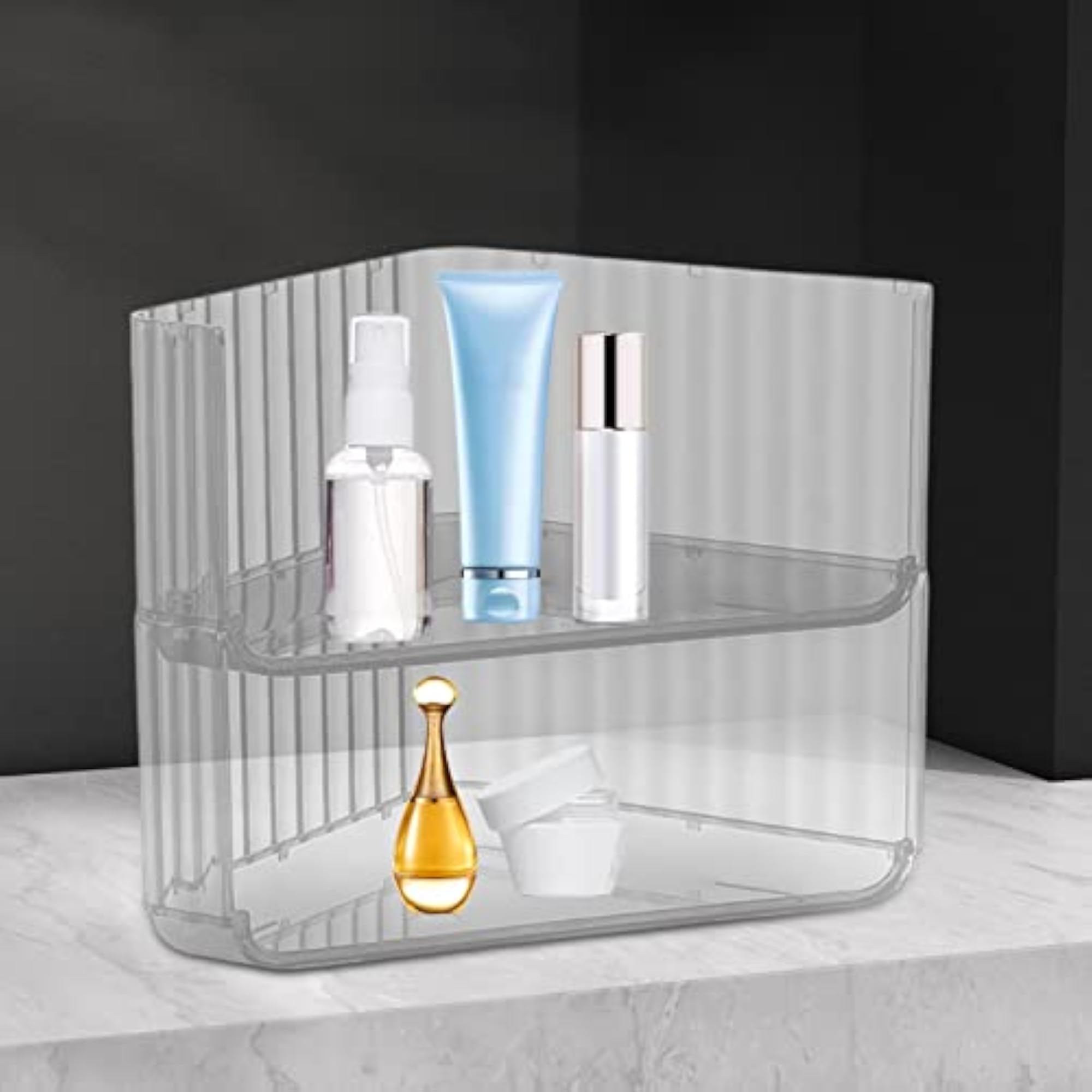 Cosmetic Storage Box Waterproof Display Rack, White