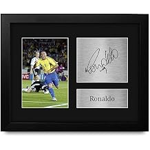HWC Trading Ronaldo Framed Gift Signed Printed Autograph Brazil Photo Display - US Letter Size