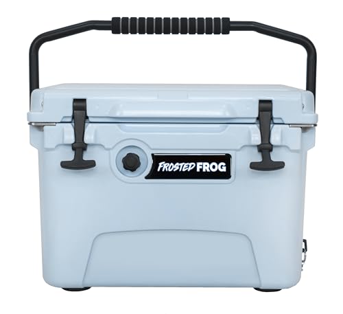 Frosted Frog 20 Quart Ice Chest Heavy Duty High Performance Roto-Molded Commercial Grade Insulated Cooler (Ocean Blue)