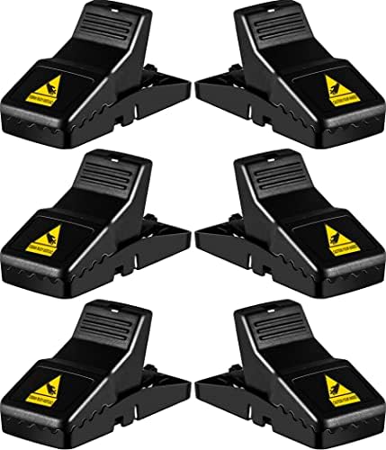 Rat Trap, Large Mouse Traps, Mouse Traps Indoor for Home, Instant Kill Pest Control Traps for Mouse Rat Chipmunk, Quick Set Up and Reusable - 6 Pack