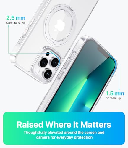 Image of for iPhone 13 Pro Max Case, Compatible with MagSafe, Slim Shockproof Military-Grade Rugged Protective Case with Stand, Camera Control, Comfort Grip (C-Clear, iPhone 13 Pro Max)