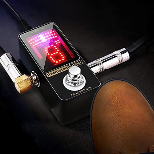 lifcasual Precision Chromatic Tuner Pedal Large Display LED Full Metal Shell com True Bypass para Gu
