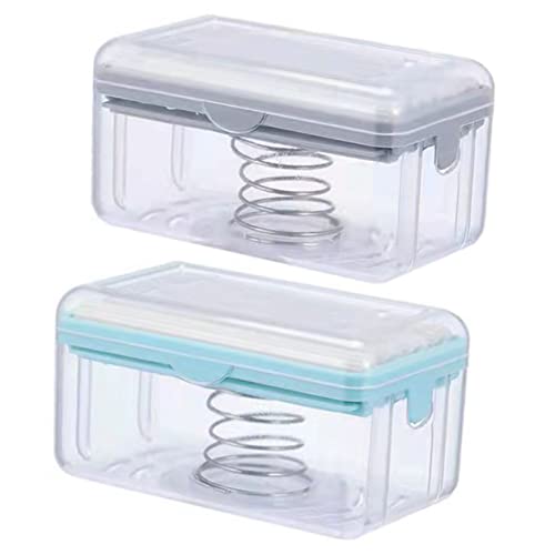 YOSADIER 石鹸泡ケース 収納ボックス 旅行用プラスチック製 バスルーム用ソープトレイ 快適な使用感 汚れ落としに 2個セット