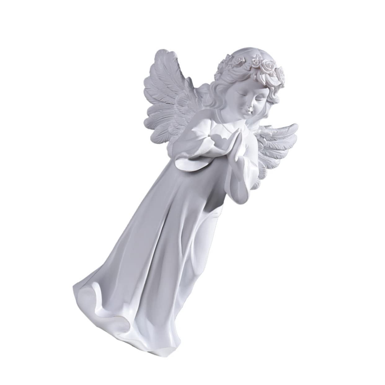 Statue en prière d'ange blanc pour embellir vos compositions de plantes succulentes