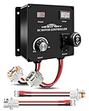 Waterproof PWM Controller, DC 12-48V 35A Motor Speed Controller, with Forward-Reverse Switch & Voltmeter & 2 PCS Extension Wires, Variable Speed Controller for Boat Trolling Motor DC Brushed Motor